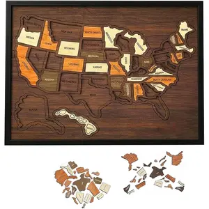 USA Travel Map, 12x10, Wooden USA Map Puzzle, Perfect For Couples and Families Gift