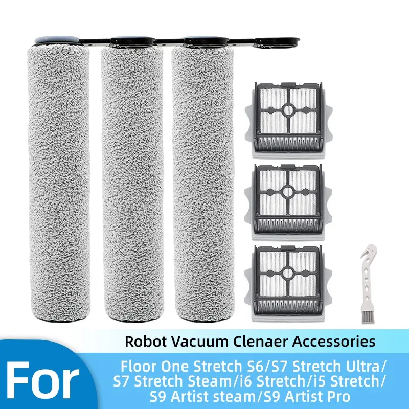 Replacement Roller Brush and Hepa Filter for Tineco Floor One Stretch S6/s7 Stretch Ultra/s7 Stretch Steam/i6/i5/s9 Artist Pro Cordless Wet Dry Vacuum Cleaner, Essential Accessories for Effective Cleaning