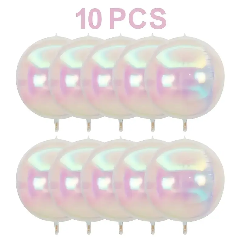 10 10inch Rainbow-colored soft metallic luster 4D balloons - suitable for disco parties, weddings, birthdays, anniversaries, and various other occasions, mixed colors, no power required, durable metallic balloons
