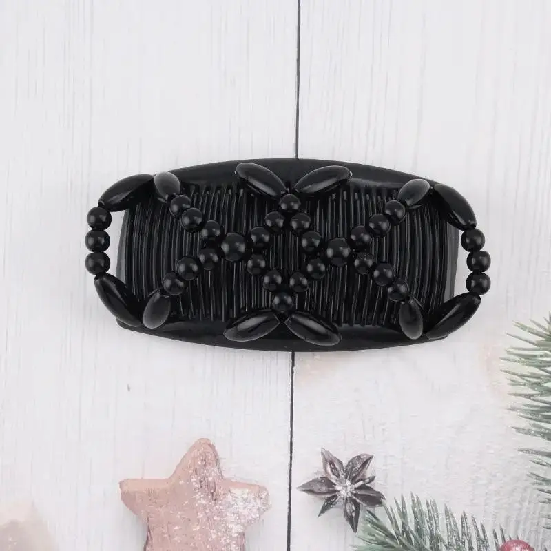 Handmade Beaded Hair Comb, Magic Hair Comb for Women, Double Row Insert Comb, Party Gift for Girls, Halloween, Christmas, Birthday, Hair Styling Accessory