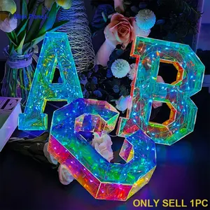 Alphabet multi-color LED night light emitting numerical alphabet light Letter Decorative Light dual power portable indoor decoration light for home weddings, birthdays, Christmas parties decoration