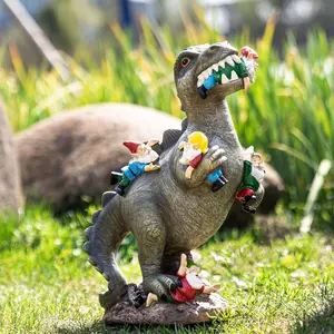 Garden Gnomes Statues Yard Decorations Outdoor Garden Decor, 14” Dinosaur Gnomes Garden Statues, Patio, Lawn Ornament, Gardening Gifts for Women for Housewarming