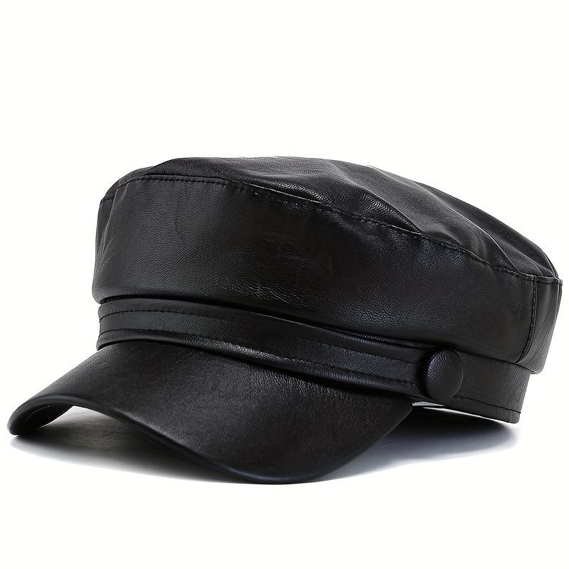 1 Women's PU Leather Navy Beret