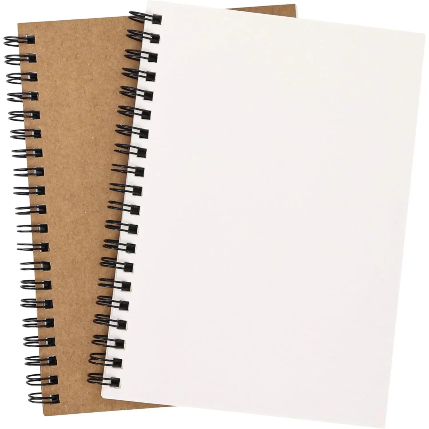 2 Pack Blank Spiral Notebooks B6 Sketchbooks, 140 Pages / 70 Sheets, Unlined Journals 5 x 7in 100GSM for Drawing, Art, Students, Office ()