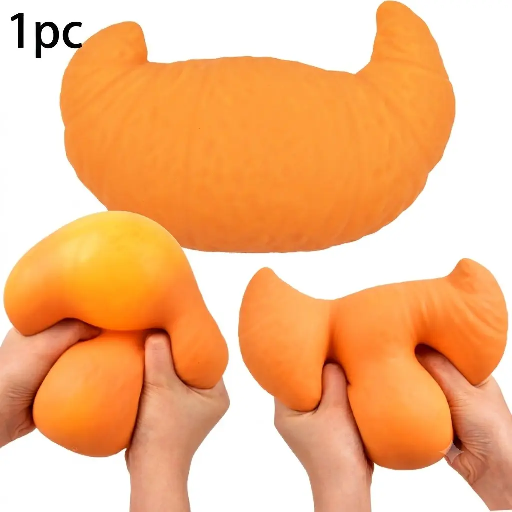 8.4in Giant croissant-shaped Squeeze Toy for Adults & Teens-- TPR Faux Food Sensory Fidgets for Office Desk Decor & Anxiety Aid