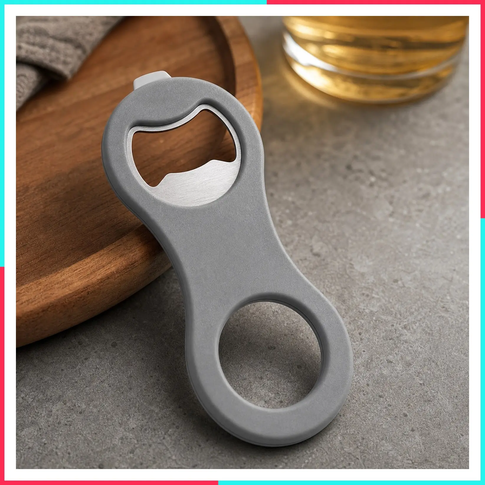 2 in 1 Magnetic Beer Bottle Opener for Refrigerator and RV with Cap Catcher, Soft Touch Silicone Surface Protects Fridge, Pop and Soda Can Opener for Long Nails, Ideal Gift