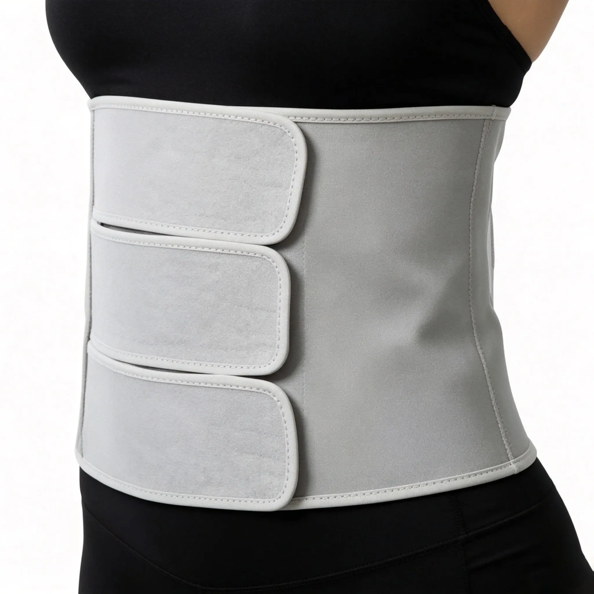 Three Segments Adjustable Abdominal Wrap Breathable Soft Fabric Tummy Support Band Multi Hook & Loop Tummy Control Compression Waist Belt For Daily Figure Shaping Indoor Home Casual Wear Women