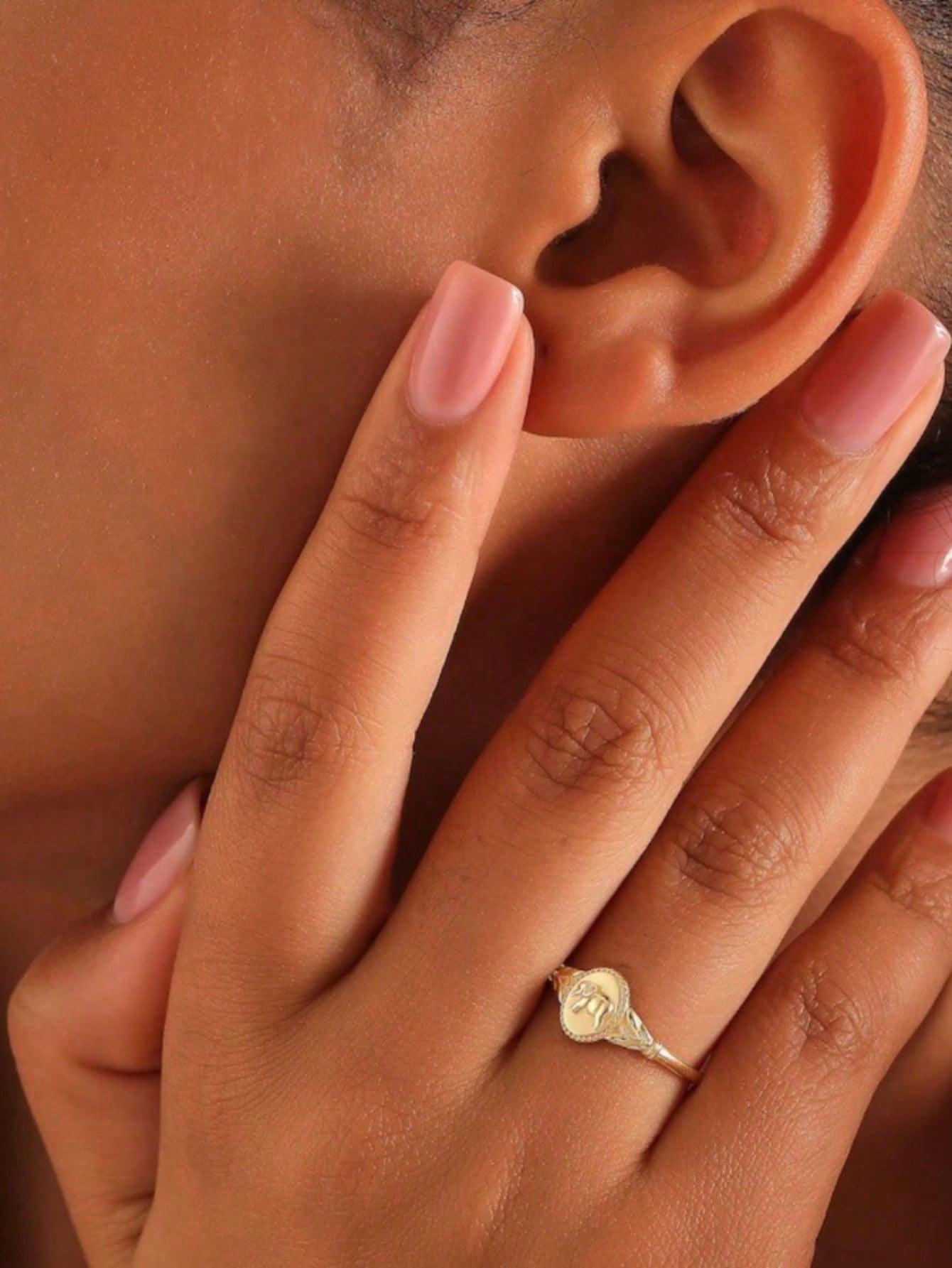 1pc Women's Fashion Personality Ring, Retro Simple Elephant Pattern Symbolizes Romance, Matches Everyday Clothing, Perfect Date Gift, Ramadan Jewelry (No Box)