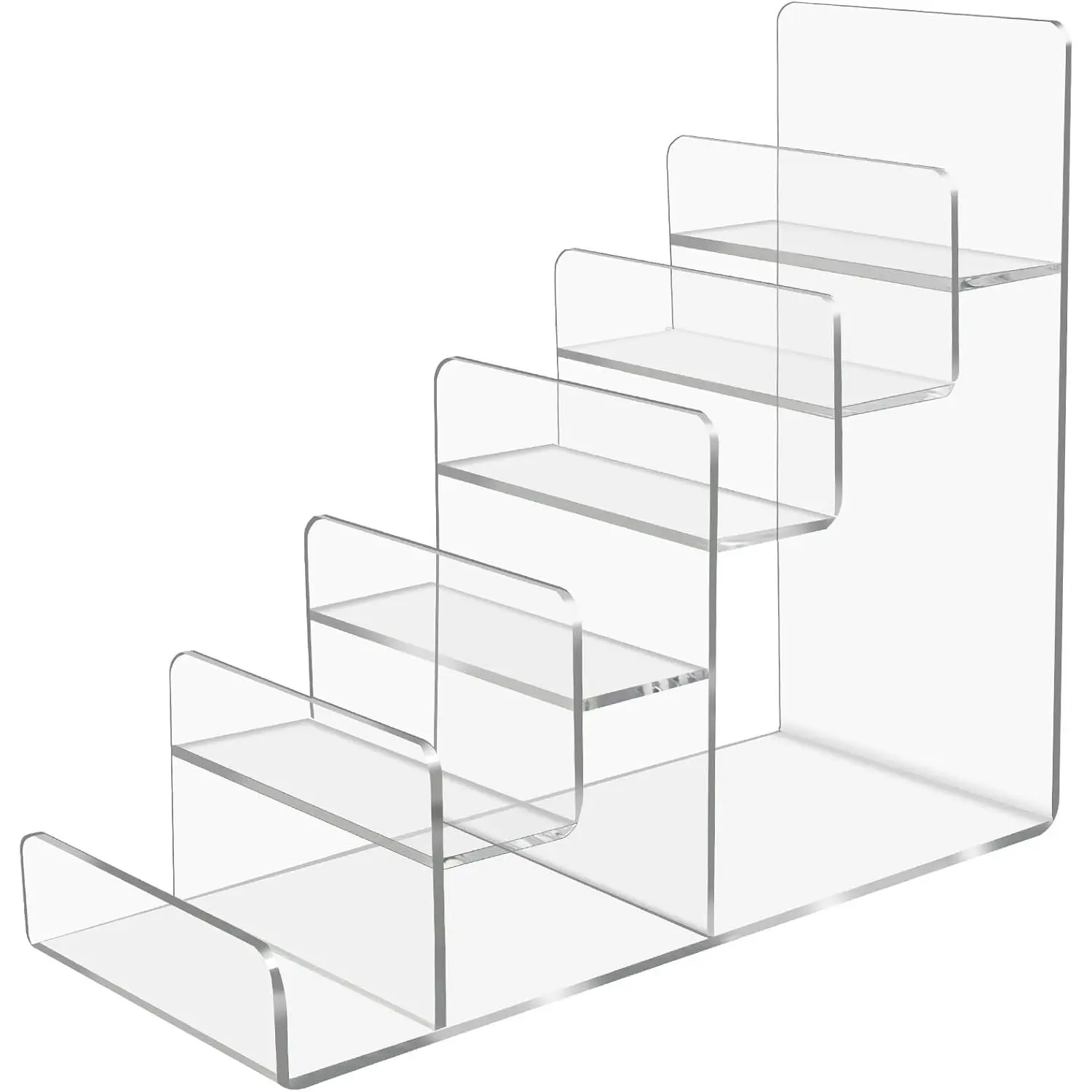 6-Layer Clear Acrylic Wallet Display Stand - Smooth, Durable, High Transparency Home Organizer for Purse, Handbag, Cosmetic, Perfume, Jewelry Storage; Ideal for Displaying Sunglasses, Sink, Shoe Items