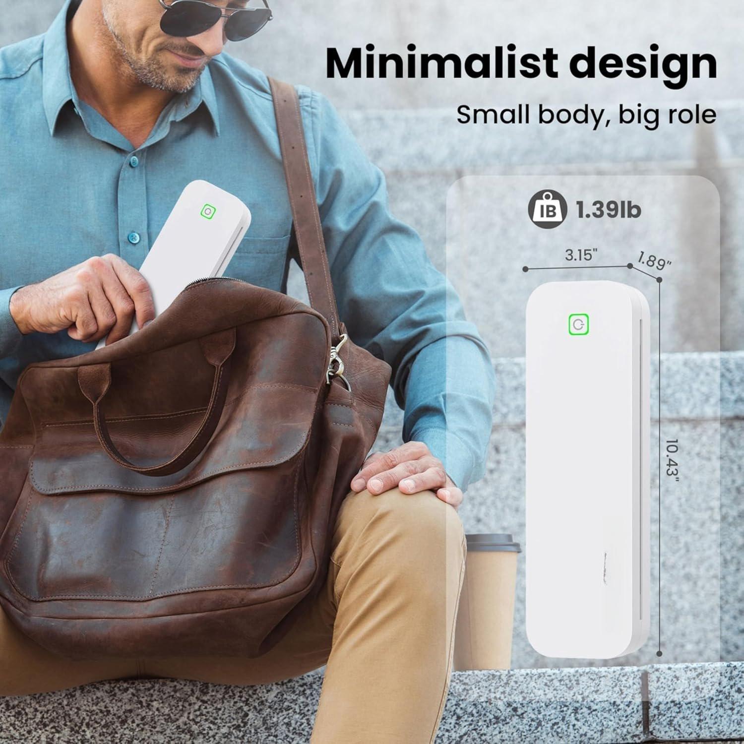 2025 Portable  Inkless Thermal Printer -  Mobile Printer for , Android, Laptop, Tablet for  and School- 8.5"x11" w/Free Shockproof Case & 3 Rolls Thermal Paper