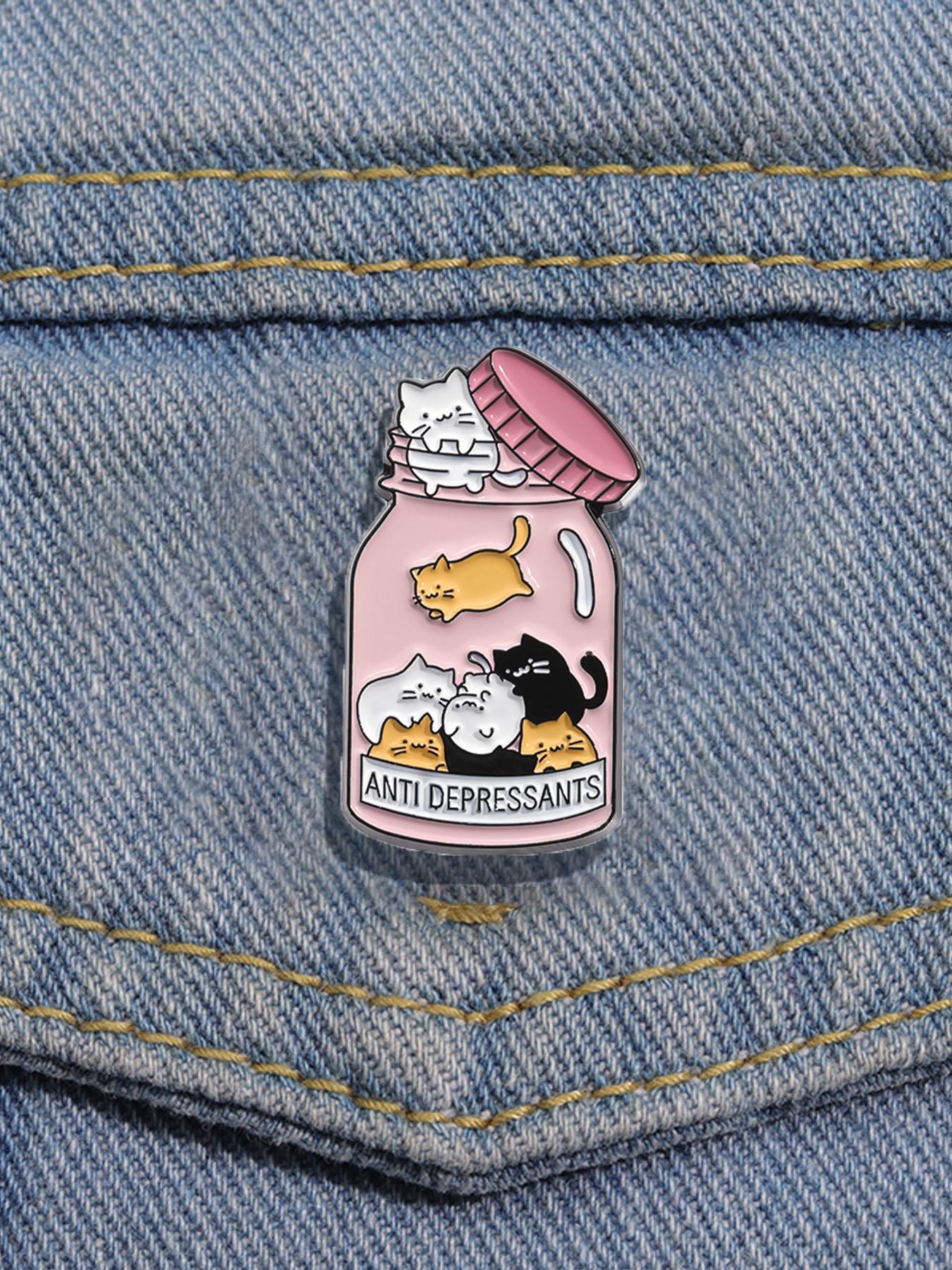 Cute Cat Design Brooch Pin, Animal Themed Enamel Pin, Clothes Accessories for Women & Men, Perfect for Backpacks, Jeans, Scarves, Hats Decoration, Hat Pins