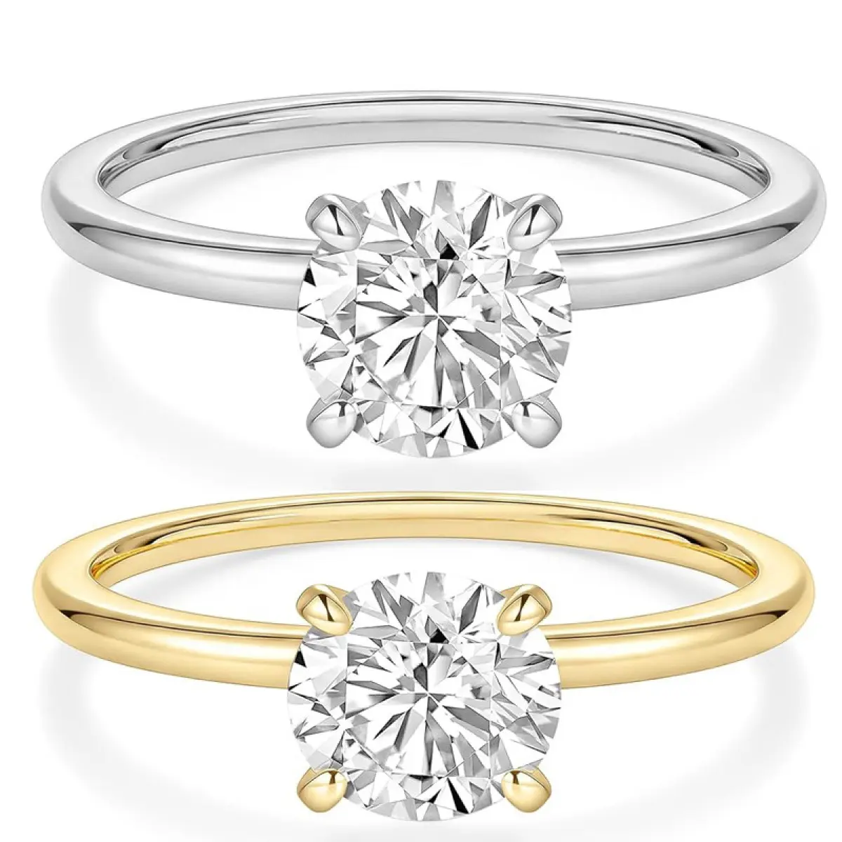 Women's 5A Cubic Zirconia Solitaire Ring, 1.5 Carat Round CZ Piece with Popular Engagement Ring Styles, Engagement Rings Styles