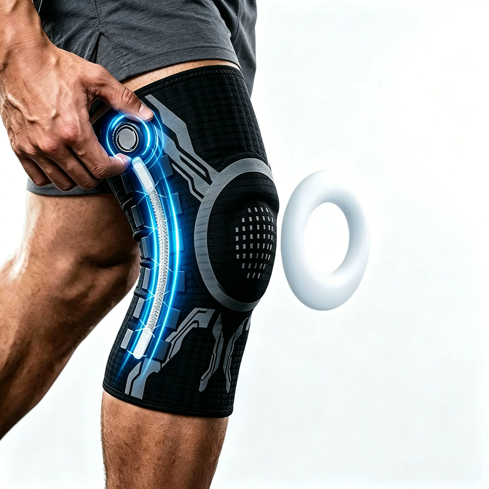 Knob Adjust Knee Brace for Pain Relief & Knee Support, Compression Knee Sleeve with Patella Gel Pad & Dual Side Stabilizers, Knee Protector for Workout, Arthritis, Joint Pain, Meniscus Tear, Running, Weightlifting, Gym Sports