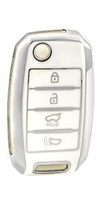 for Kia Key Fob Cover Special Key Fob Case Cover Holder for Kia Kia Rio Optima Soul Sportage Sorento Carens Accessories Smart Keyless Remote Key Protector, Purple