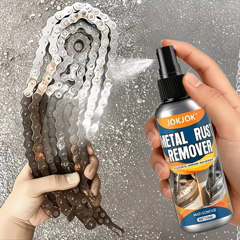 Full Metal Compatible Rust Remover Spray, Quick Rust Converter & Polish Sealer, Ideal for Car Undercarriage, Wheel Hubs, Door Locks, Bike Chains, Tools, Rust Removal Spray