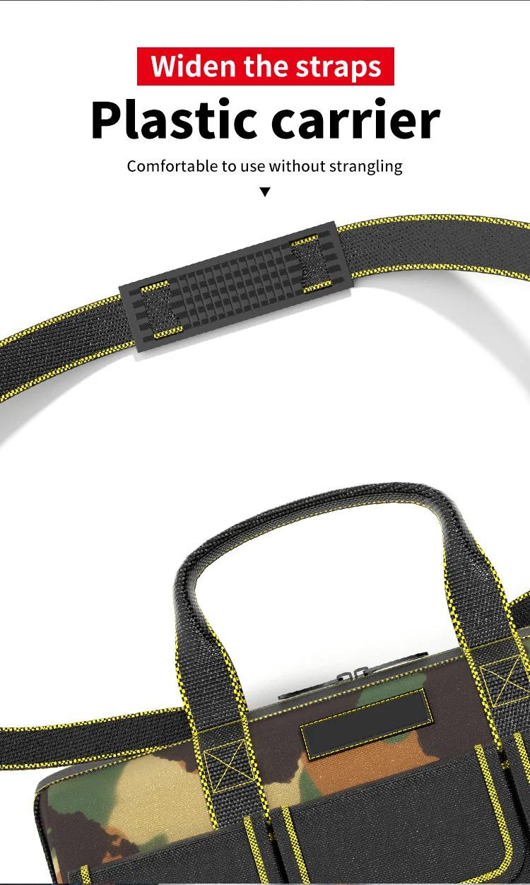 Multi-Pocket Durable Oxford Cloth Tool Case 1680D Double-Layer Reinforced PP Bottom 19in x 25in x 23inOUDISI 19inch Professional Electrician Tool Bag Reflective Waterproof