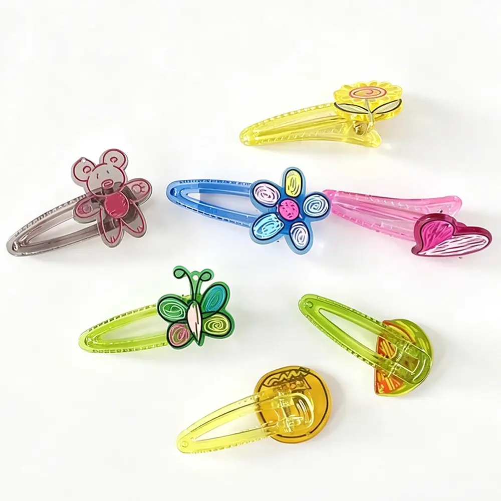 Graffiti Print Hair Clips, Decorative Hair Accessories