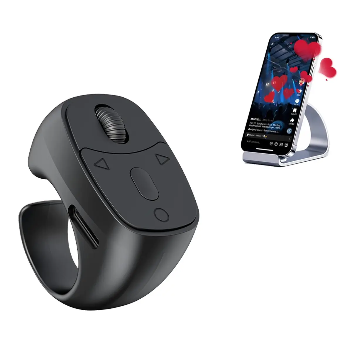 Fingertip Wireless Bluetooth Digital Camera Remote Control, 2026 New Bluetooth Ring Scroller Video Scrolling Ring Remote Control Page Turner Accessories