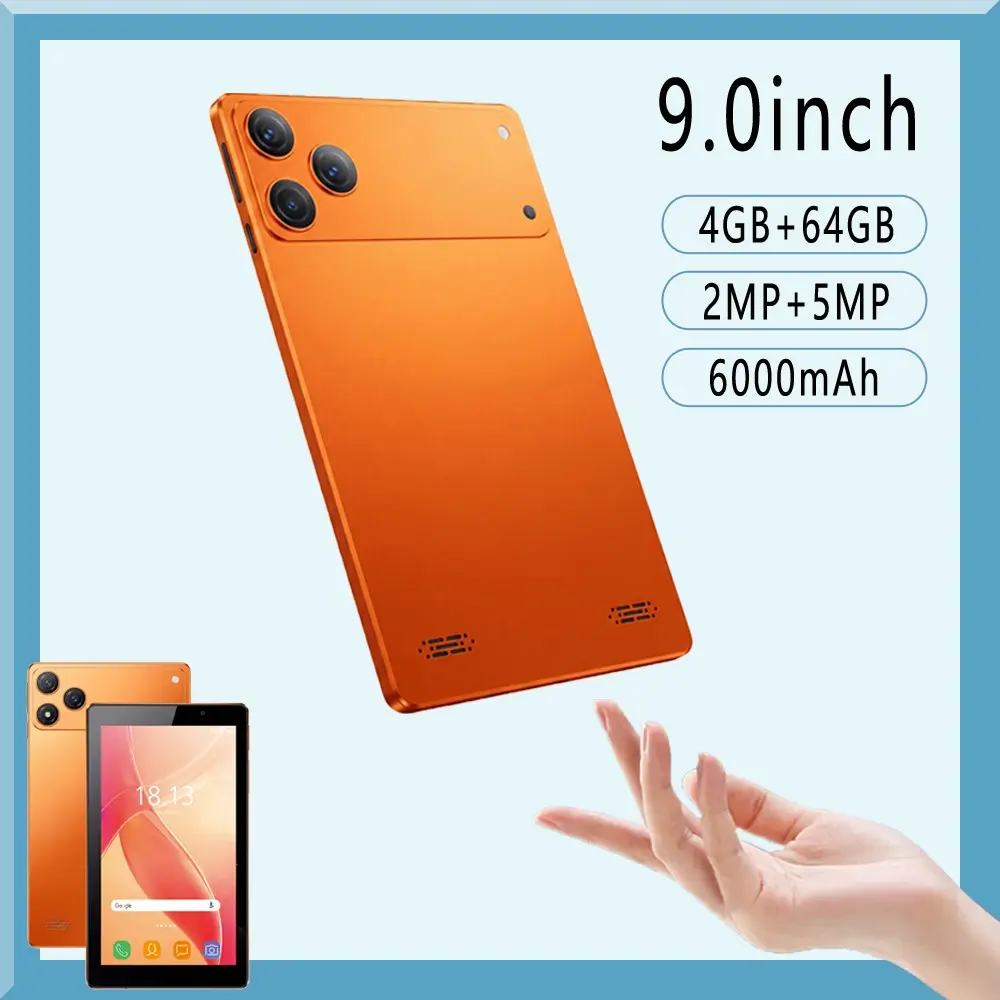 New 9-inch Wifi Touchscreen Android Electronic Tablet with Android 13 system, 4GB RAM, 64GB ROM, supporting WIFI function, Bluetooth function, parents can control pre installed educational learning software, dual cameras, Ramadan children's gifts