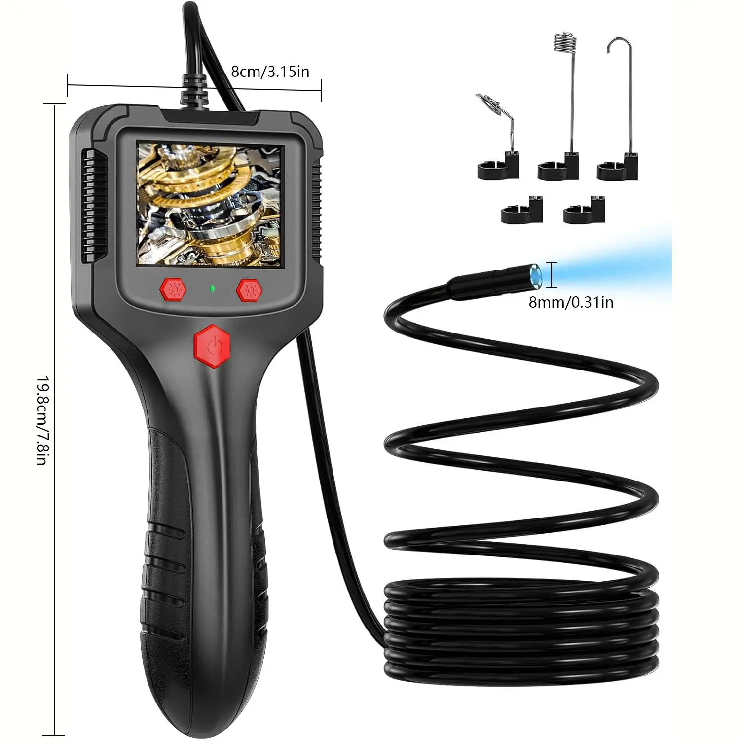 With lamp high definition dual lens waterproof endoscope camera, check the endoscope