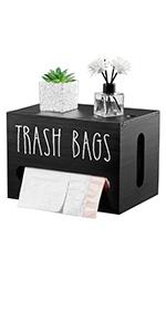 Mail Organizer, Mail Holder with Slots, Mail Basket for Wall Table Countertop, Wood Desk Mail Organizer, Black Envelope Holder for Home Office Decor