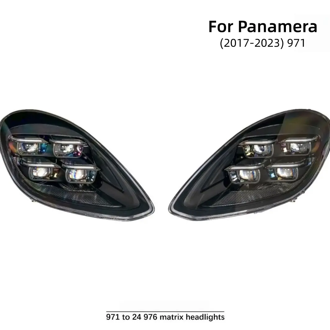 Matrix Headlights (Left + Right) - Vehicle-Specific Fit for 2017-2023 Porsche Panamera (971 to 976 Late-Model), Automotive Headlight Assemblies with LED Matrix Front Lighting & Components