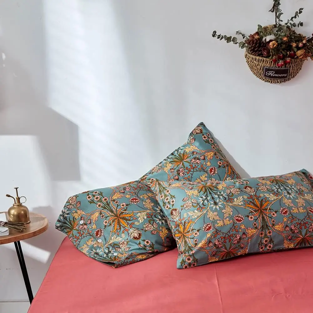 Soft Cotton Vintage Floral Pattern 2 Piece Queen Size Pillow Cases 20 x 26 Inches Set of 2 (Full/Queen, 3902-Pillowcases)