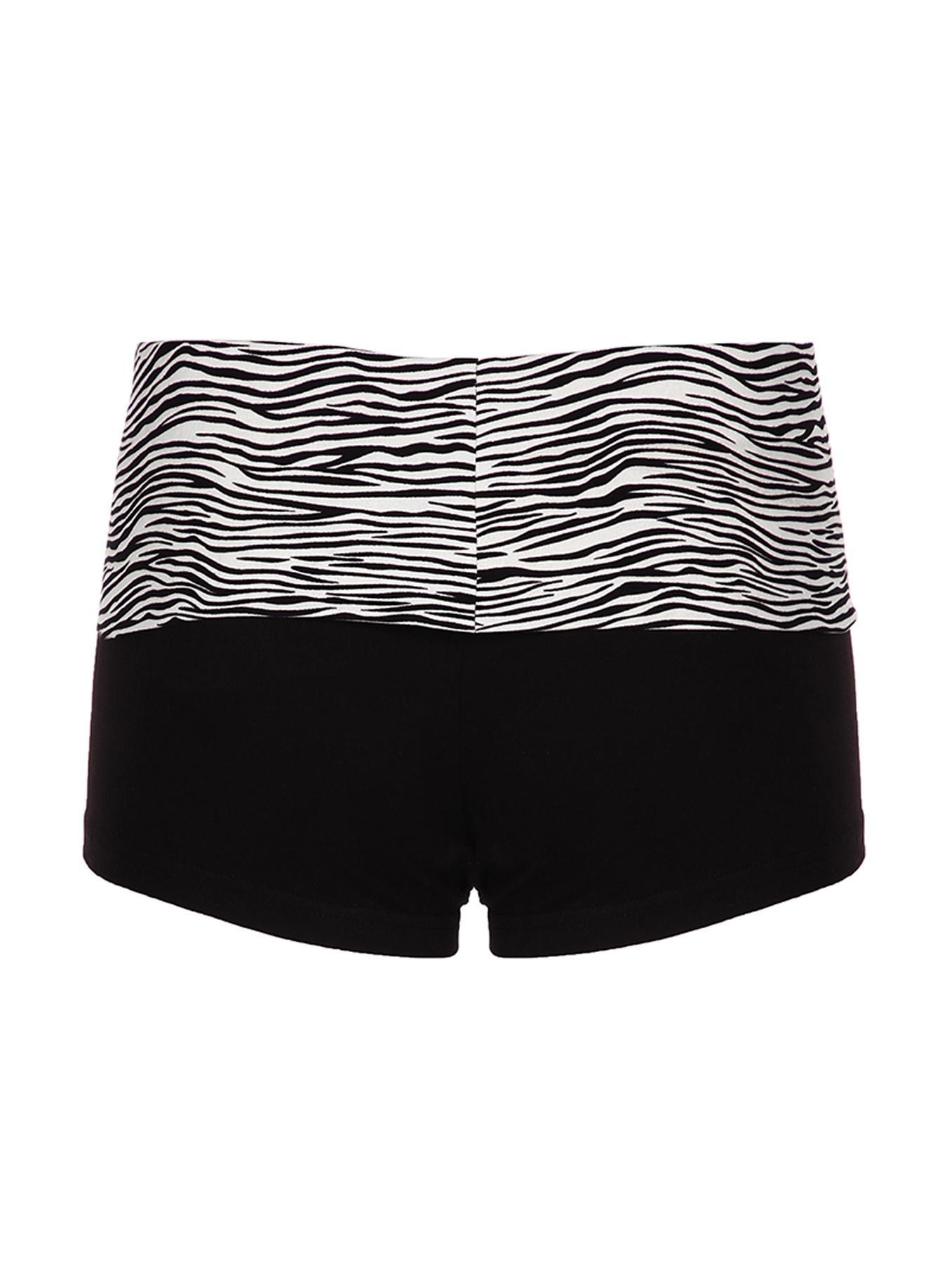 Women's Colorblock Zebra Stripe Print Knitted Shorts, Casual Comfy Skinny Shorts, Summer Outfits 2024, Ladies Bottoms