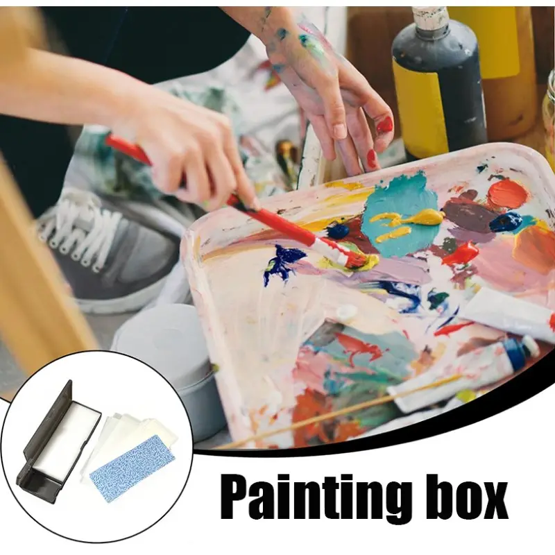 1set of portable paint moisturizing box for painting, convenient for paint storage box, suitable for model making and painting creation, compact and portable.