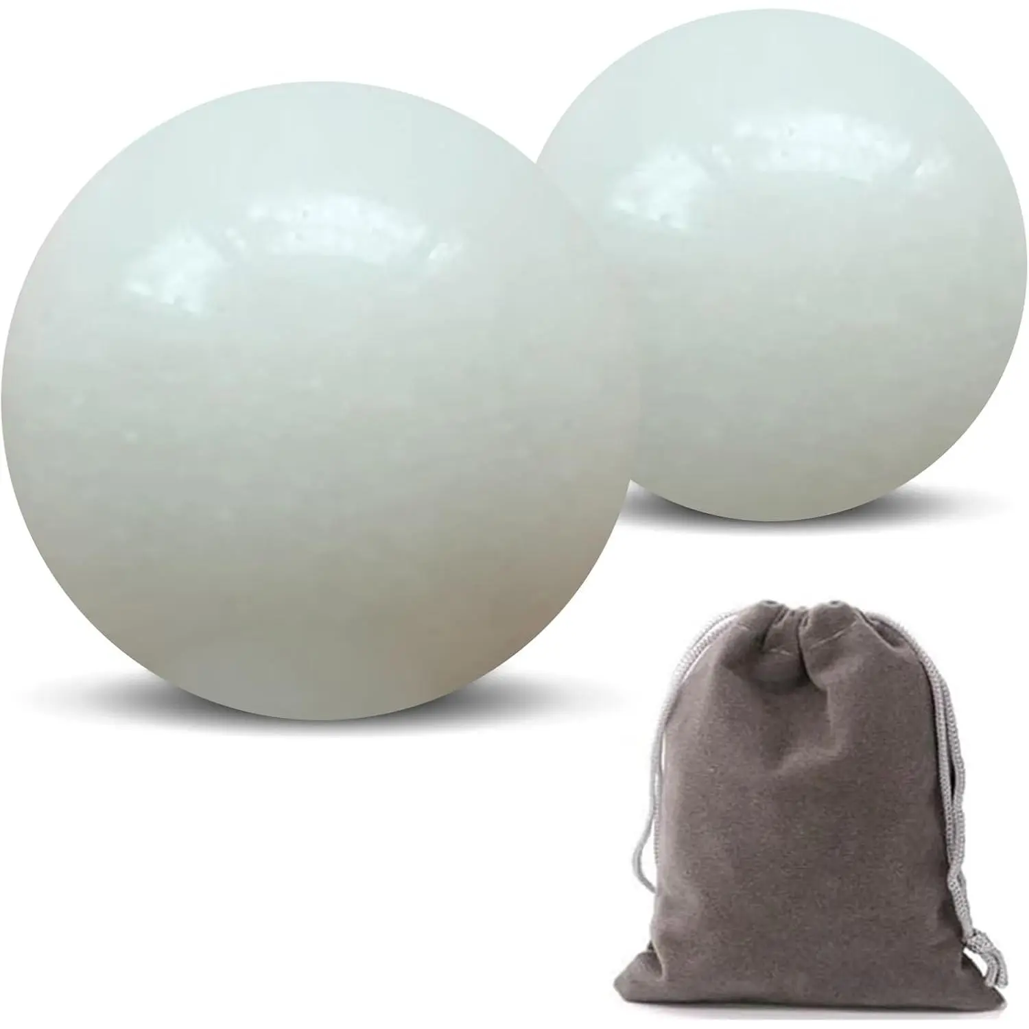 Natural Marble Baoding Chinese Meditation Balls - Medium Size 1.57" Stress Reliever, Hand Therapy Set for Spin & Press Hand Exercise, Marble Balls