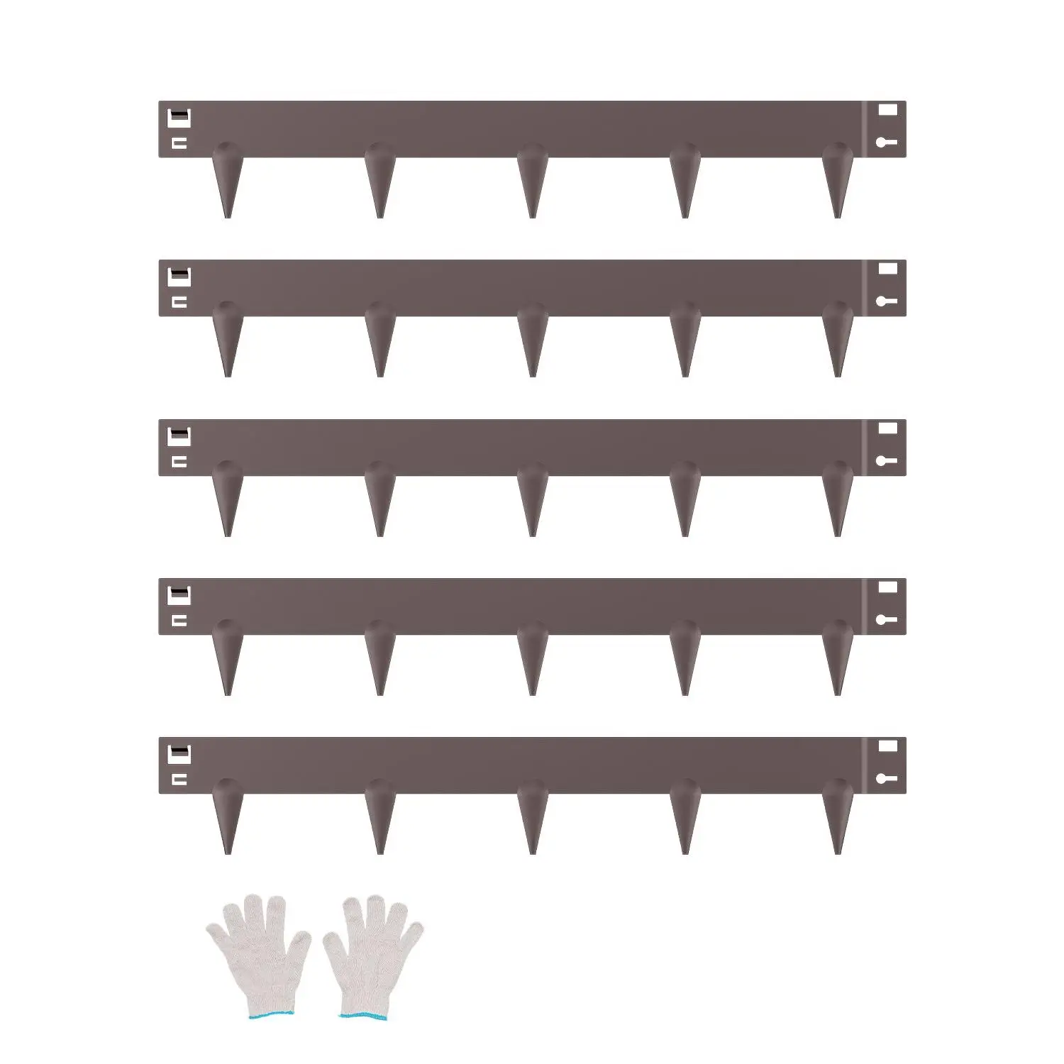 【DealsForYouDays】VEVOR Steel Landscape Edging, 5 Packs 39x 3 in Rust-Resistant Metal Landscape Edging, Bendable Garden Edging Border, Heavy Duty Lawn Edging, Easy-to-Install, Flower Bed Yard Pathway Divider Brown