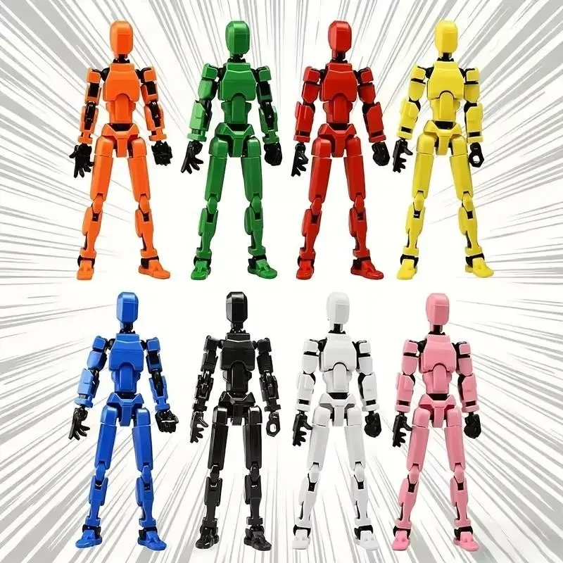 8pcs Titan 13 Robot Collection, 3D Printed Multi-Joint Action Figures with Weapons, Movable Figurines, Desktop Decor and Gift Set, DIY Puzzle Kit