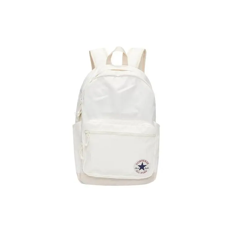 Converse Logo Solid Polyester Backpack for Men and Women – Minimalist White