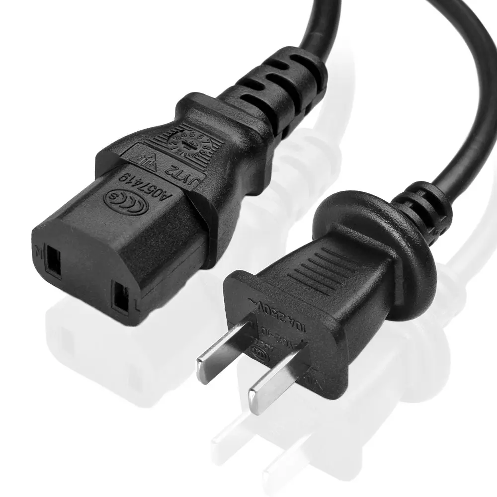 2 Prong AC Power Cable Cord for Xbox 360 E/Slim/Pro Compatible with PS4 Pro, Xbox One Original - Replacement 2 Prong Power Cord (10 feet)