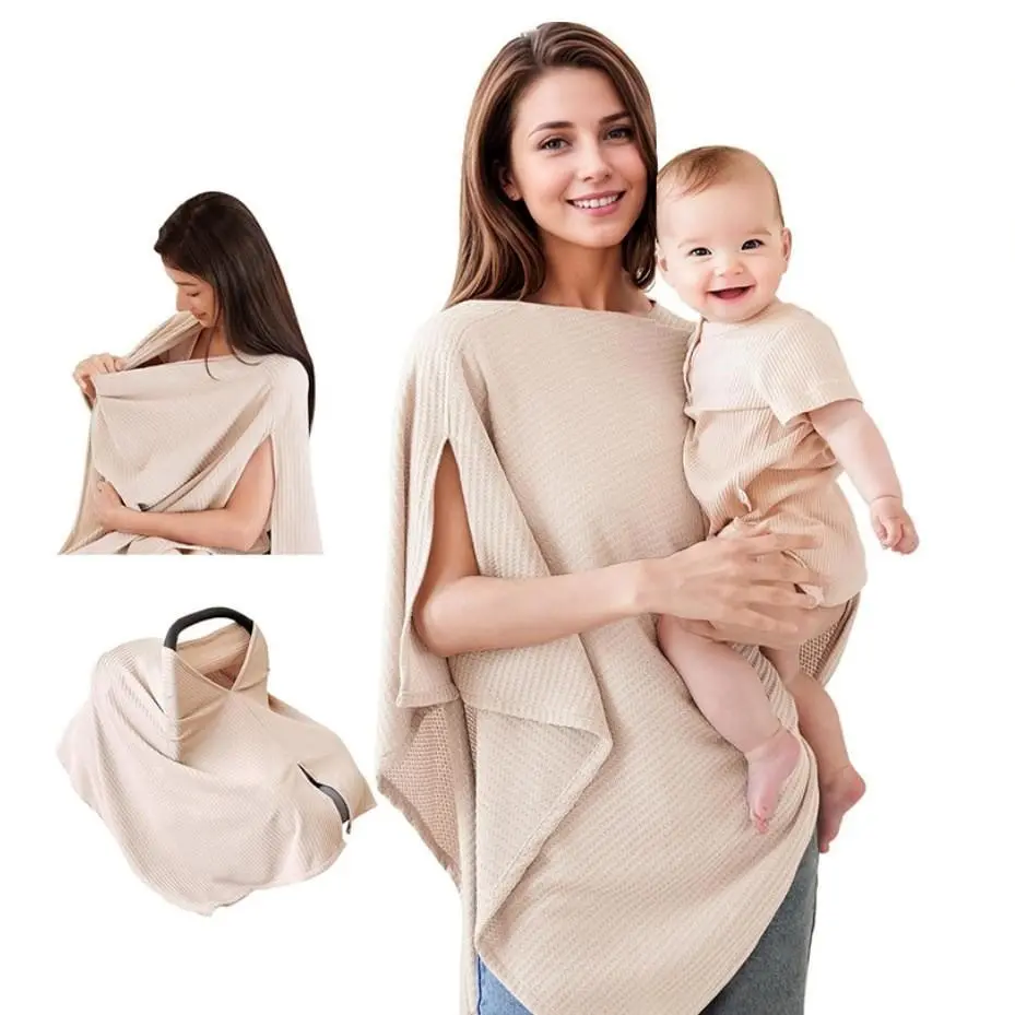 Nursing Cover for Breastfeeding, Soft & Breathable Privacy Poncho, Multi-Use Feeding Shawl, Comfortable & Portable Breastfeeding Cover for Women, Mom Essentials