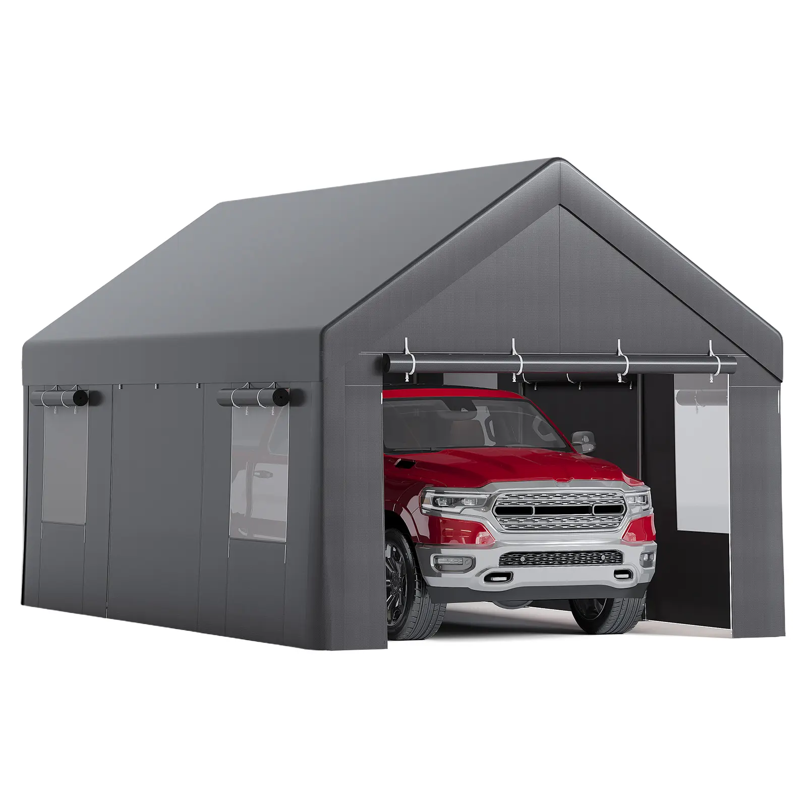 Heavy Duty 20x10x10 ft Portable Carport Tent – Waterproof PE Cover, 4 Roll-Up Doors, 4 Vent Windows – Large Outdoor Shelter for Trucks, Boats, Equipment – Garage Storage,car accessories