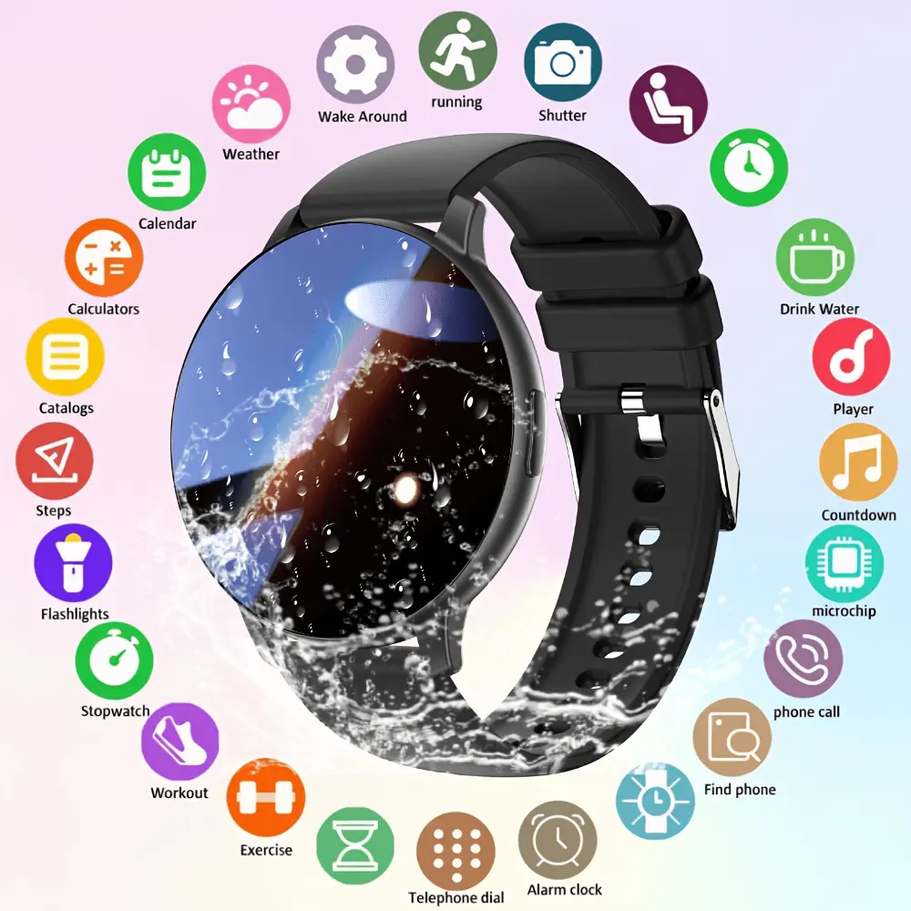 New smartwatch, IP68 waterproof - wireless call/SMS/multiple sports modes/remote camera control/fitness tracker
