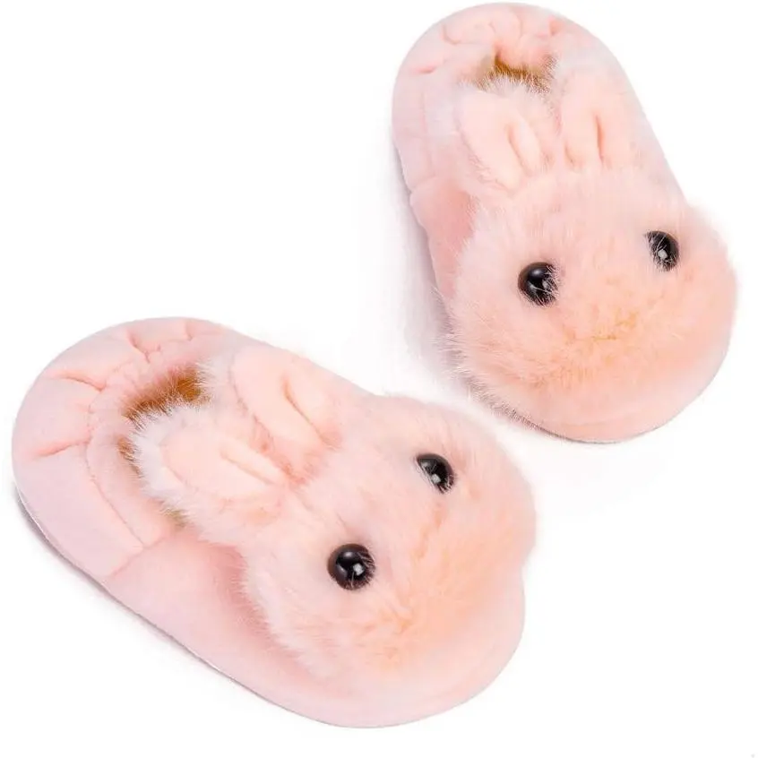 Baby Girl's Premium Soft Plush Casual Frog Slippers, High-Quality Multicolor/S111 Warm Winter House Shoes, High-Quality Items, Affordable Prices, 2 - 3 Years, Reliable Service, Pink/C086, Pink Rabbit, No, House Slippers, Cute House Slippers