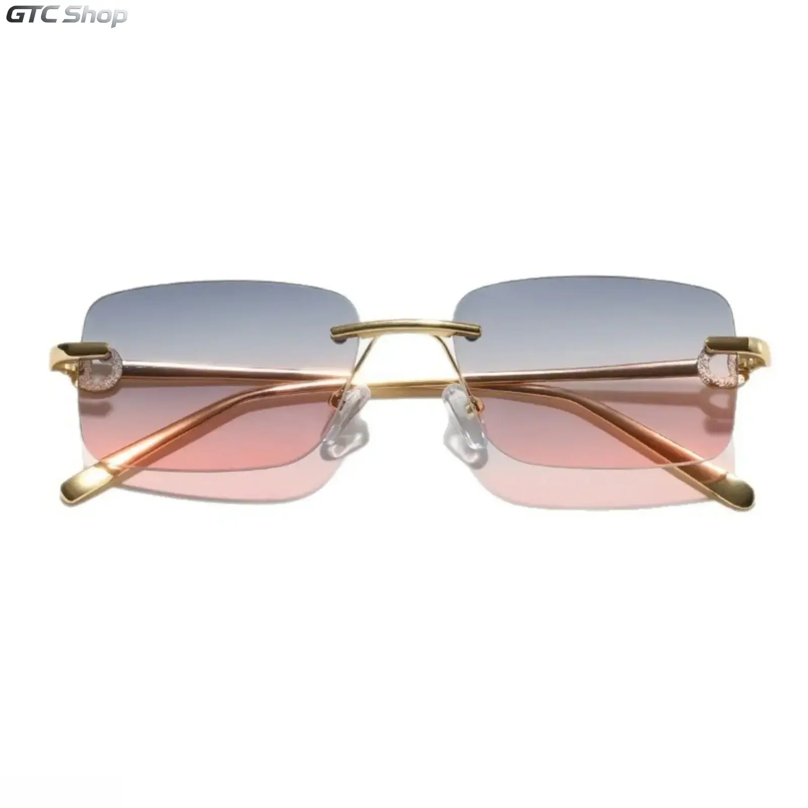 Women’s 2026 Metal‑Rimless Oversized Square Sunglasses, Euro‑American Trendy Streetwear Eyewear, Blue Tinted Lens High‑End Fashion Shades, Summer Outfit Travel Essential for Outdoor Daily Styling