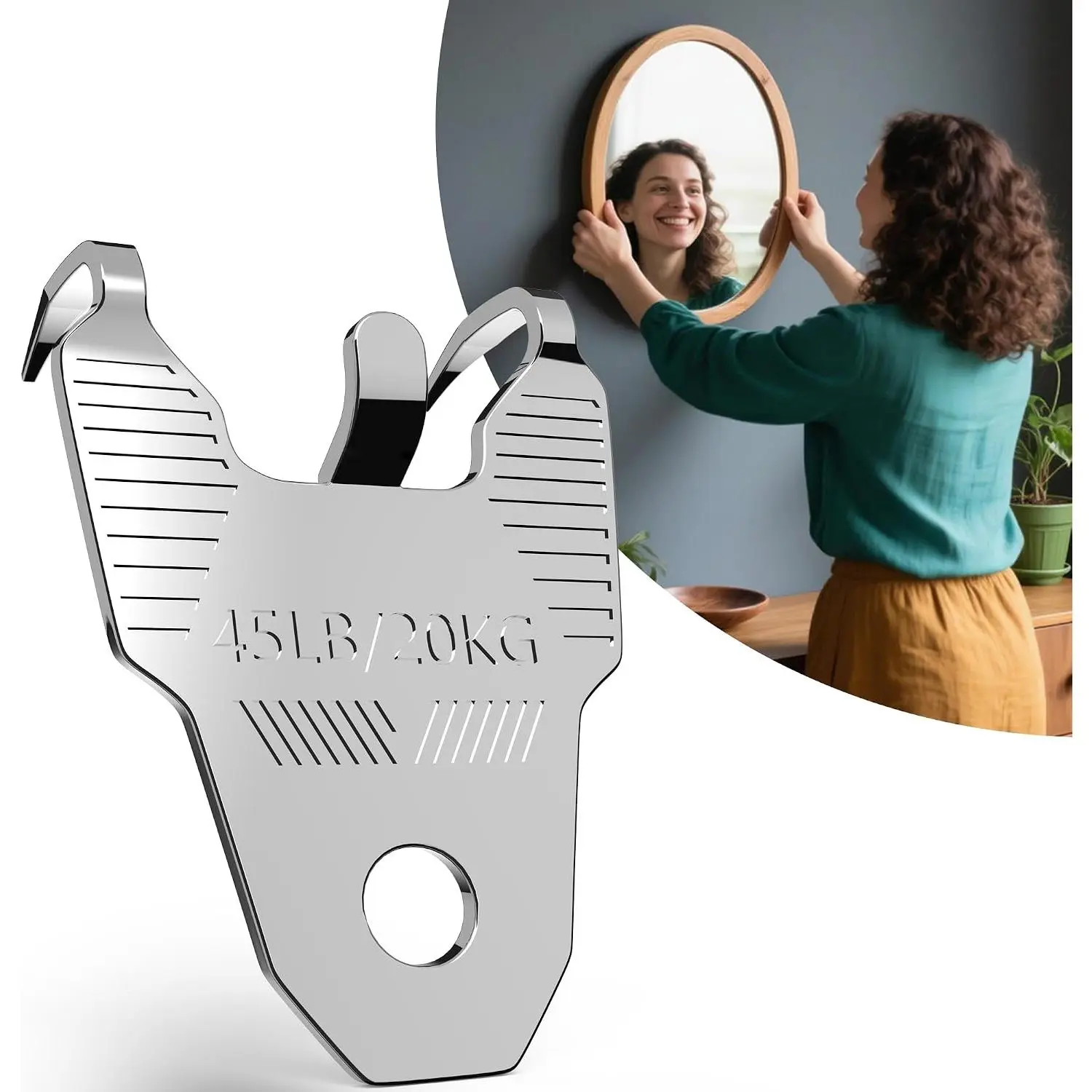 45LB 20 count Hardened Steel Claw Picture Hangers for Drywall,No Nails,Minimal  Wall Hooks for Frames, Art, Mirrors, Photos & Posters,-in-  Hardware Kit for Room/Office Decor