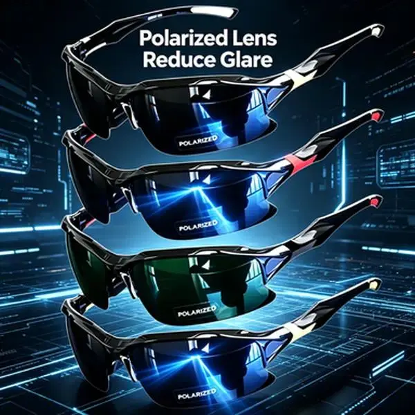4 Pack Polarized Rimless Sports Sunglasses for Men and Women, Oversized Square Cat Eye UV Protection Eyewear for Driving Fishing and Travel, Sunglasses For Women, Men's Sunglasses