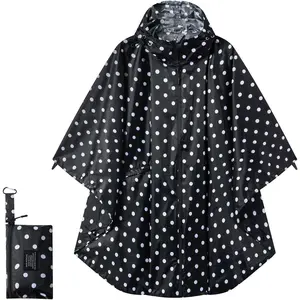 Hooded Rain Ponchos for Adult - Rain Coat and Rain Jacket with Waterproof Pocket and ZipperGift.