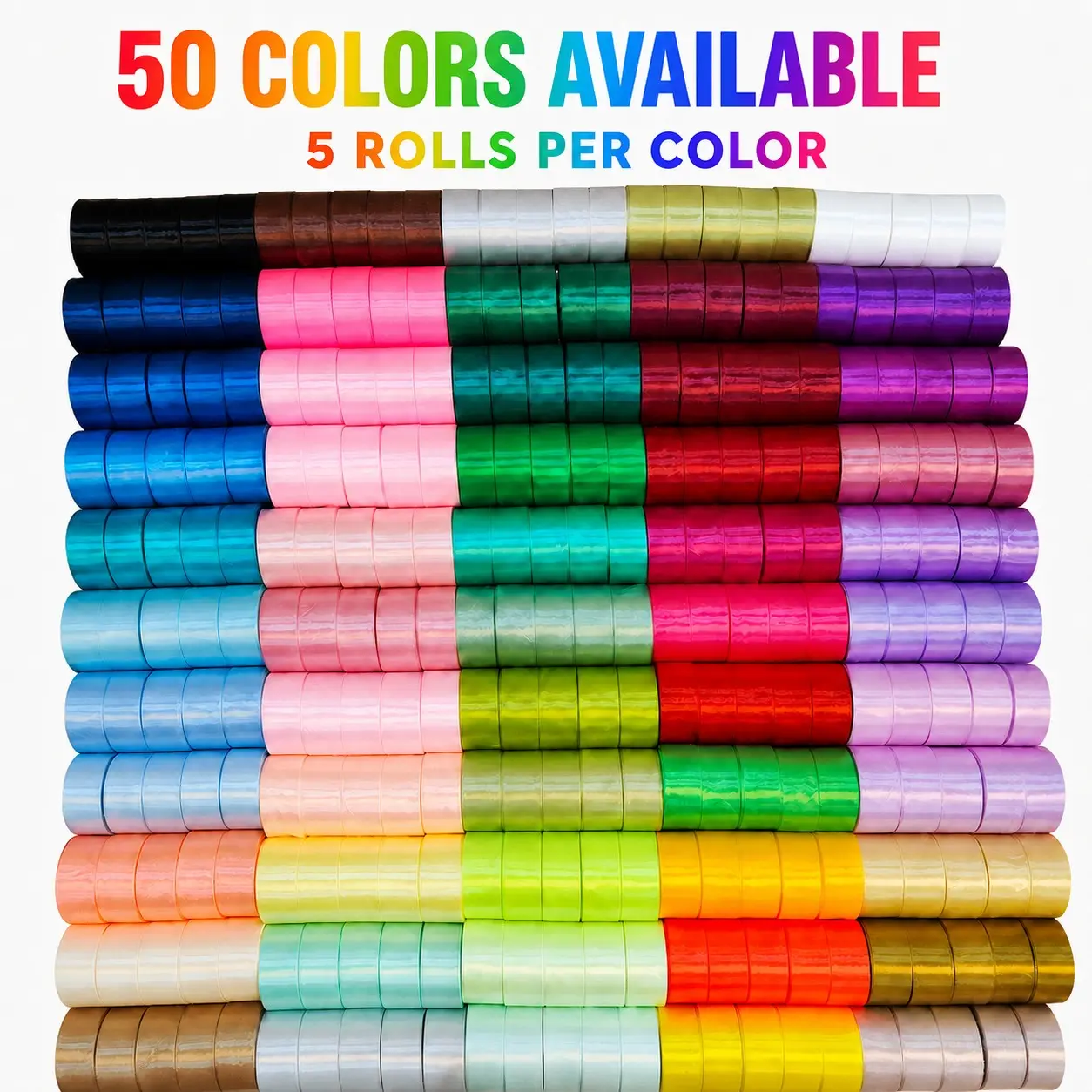 60 Colors 4cm Wide Ribbon Set, 5 Rolls for Floral Gift Wrapping, Luxurious Satin Material, DIY Rose Bouquets, Birthday Party Decorations