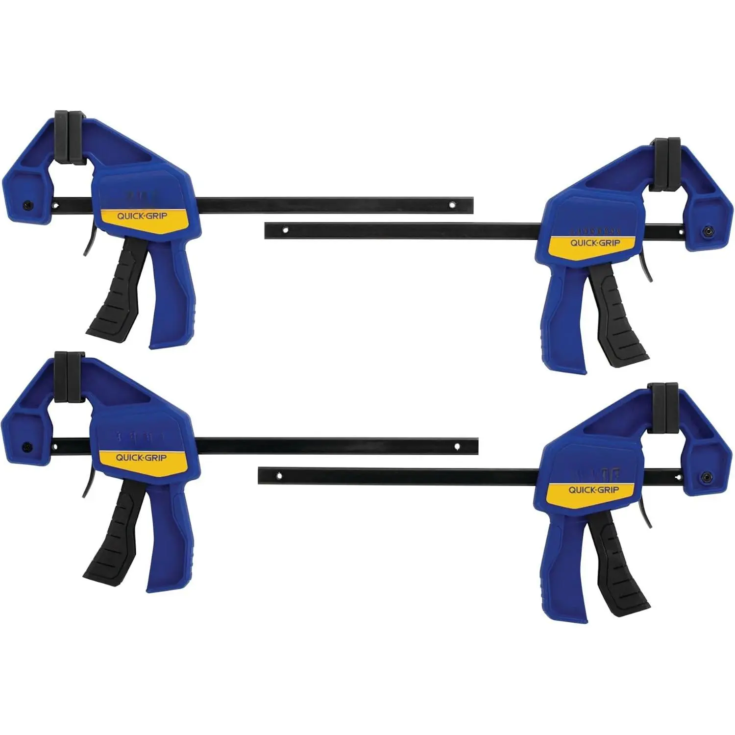 Quick-Grip 1964758 One-Handed Mini Bar Clamp 4 Pack, 6", Blue