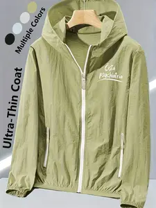 Women's Hooded Ultra-Thin Skin Jacket Coat, Fashion Casual Style, Trendy "Čistá psychiatria" Print, Comfortable & Breathable, Loose Fit, Perfect for Daily Commute and Casual Outings, Lightweight & Versatile, Multiple Colors Available