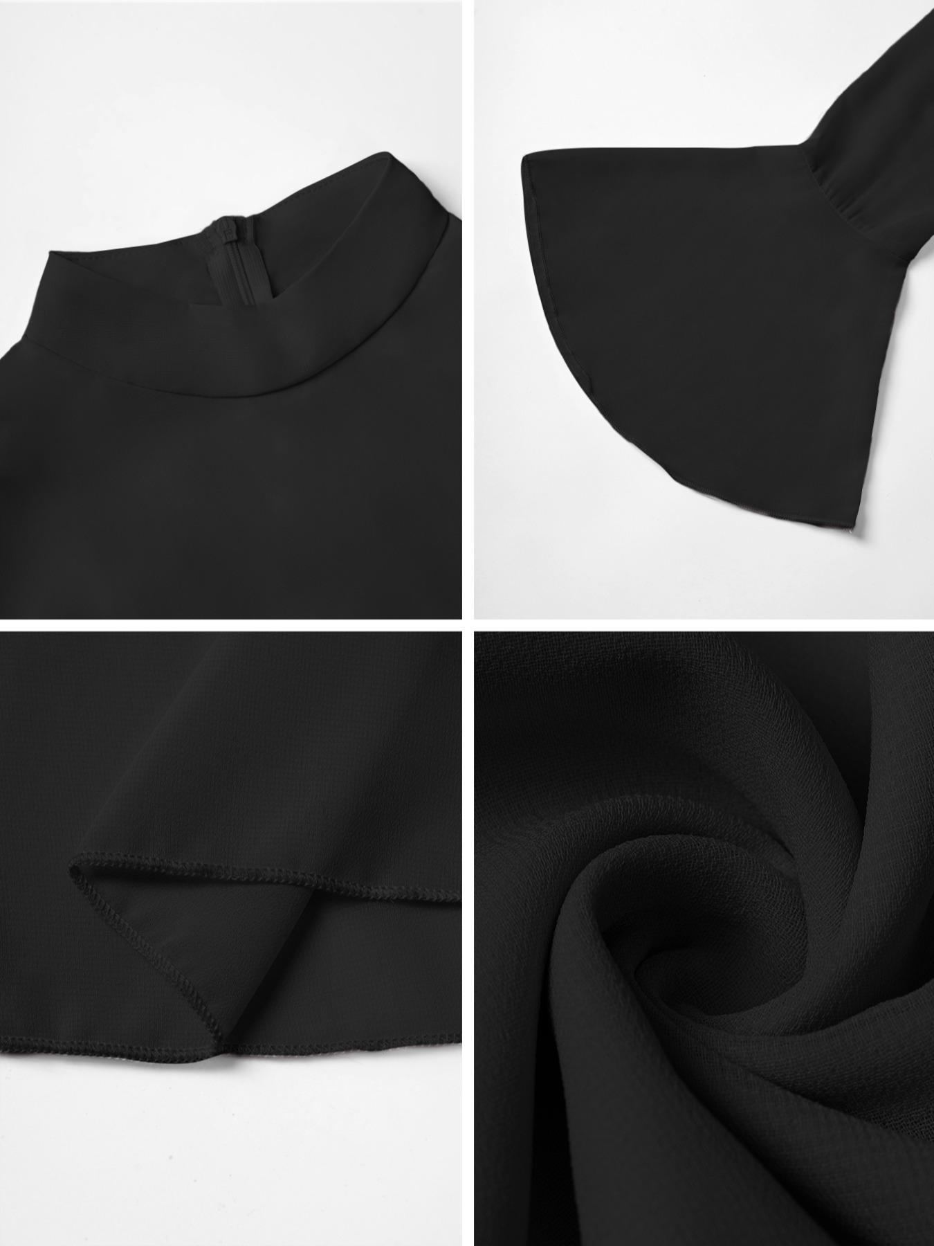 Solid-Color Flare-Sleeve Long Dress with Waist-Cinching Effect, Plain Pattern Slim-Fitting Holiday Evening Dress for Women, Perfect for Spring and Fall