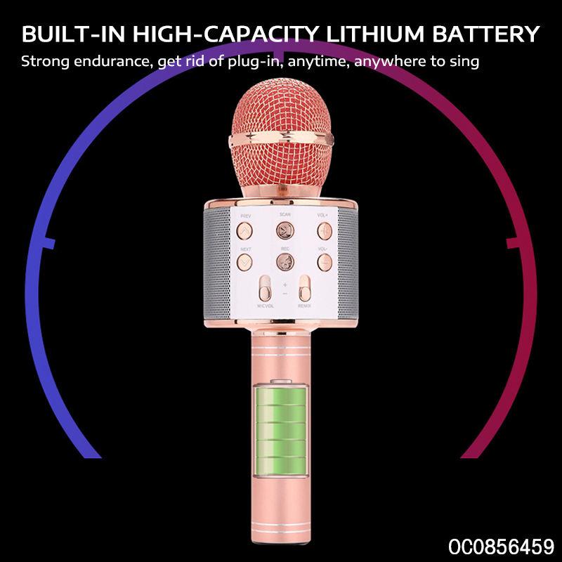 Karaoke Microphone for Kids & Adults  Bluetooth Singing Mic Echo Effect, Built-in Speaker Portable for Party Travel Gifts Wireless Karaoke Speaker golden external good quality premium set