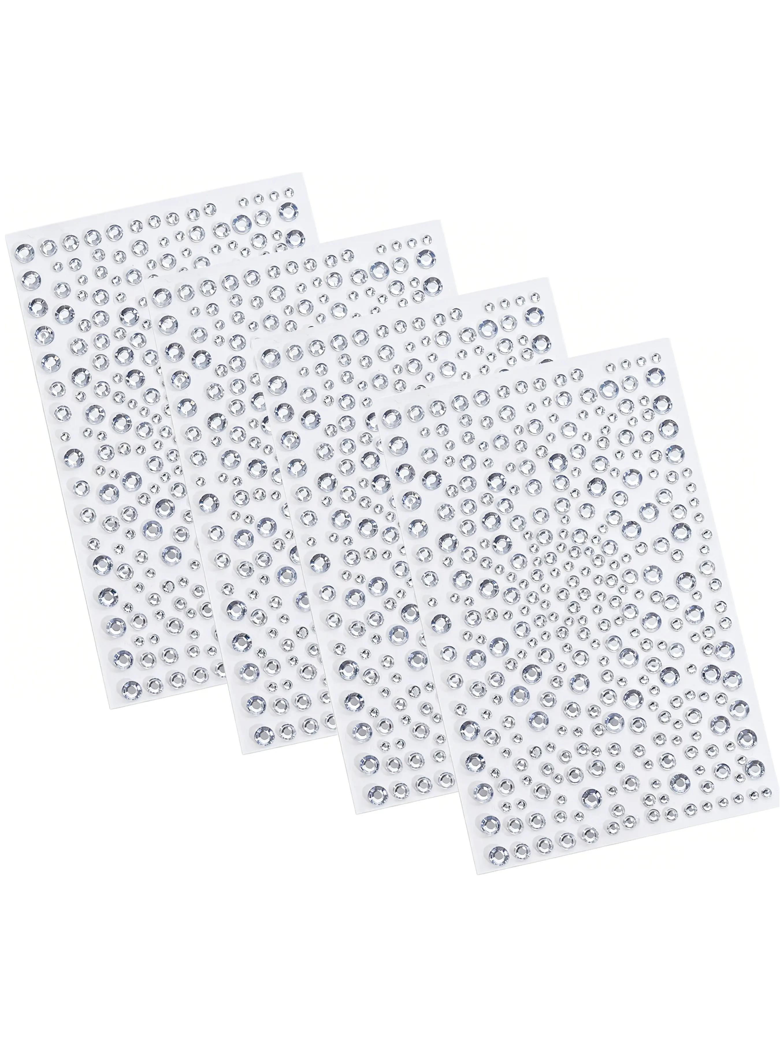 4pcs Suitable for Women' 3D Clear Round Eye & Face Rhinestone Stickers - Resin Gems for DIY Face Body Makeup, Temporary Party Festival Decoration, Eye & Body Rhinestones for Parties, Music Events