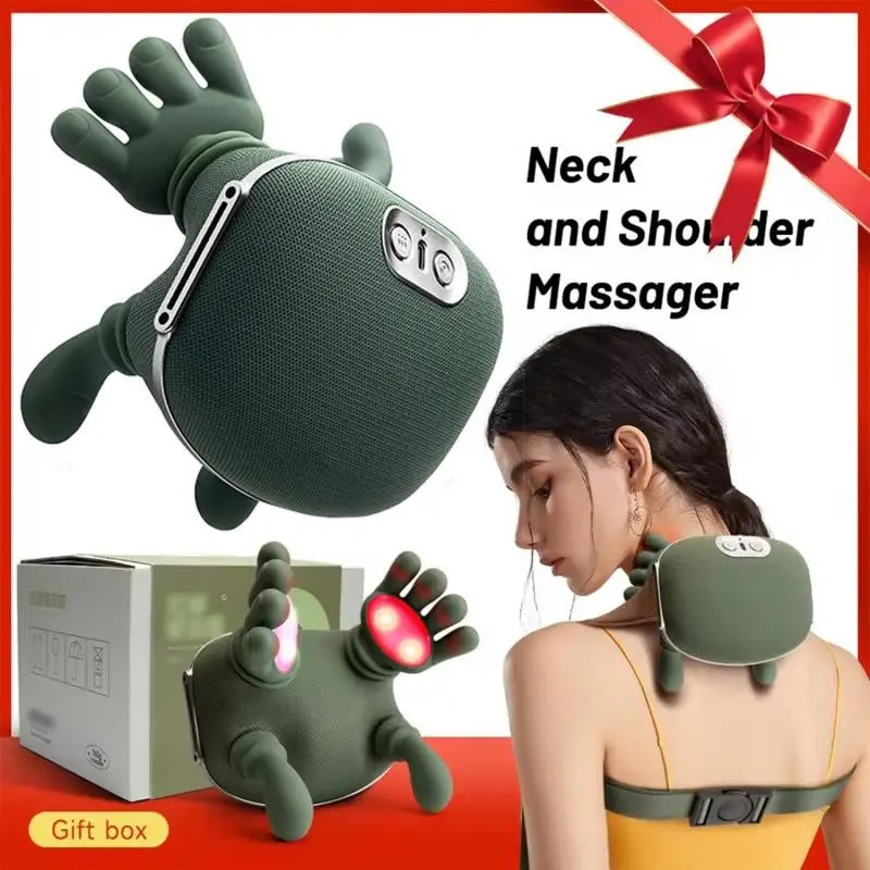 Professional Neck Massager, Realistic Touch Shoulder Massage Device, Three-Speed Adjustable, Unisex, Perfect Valentine's Gift
