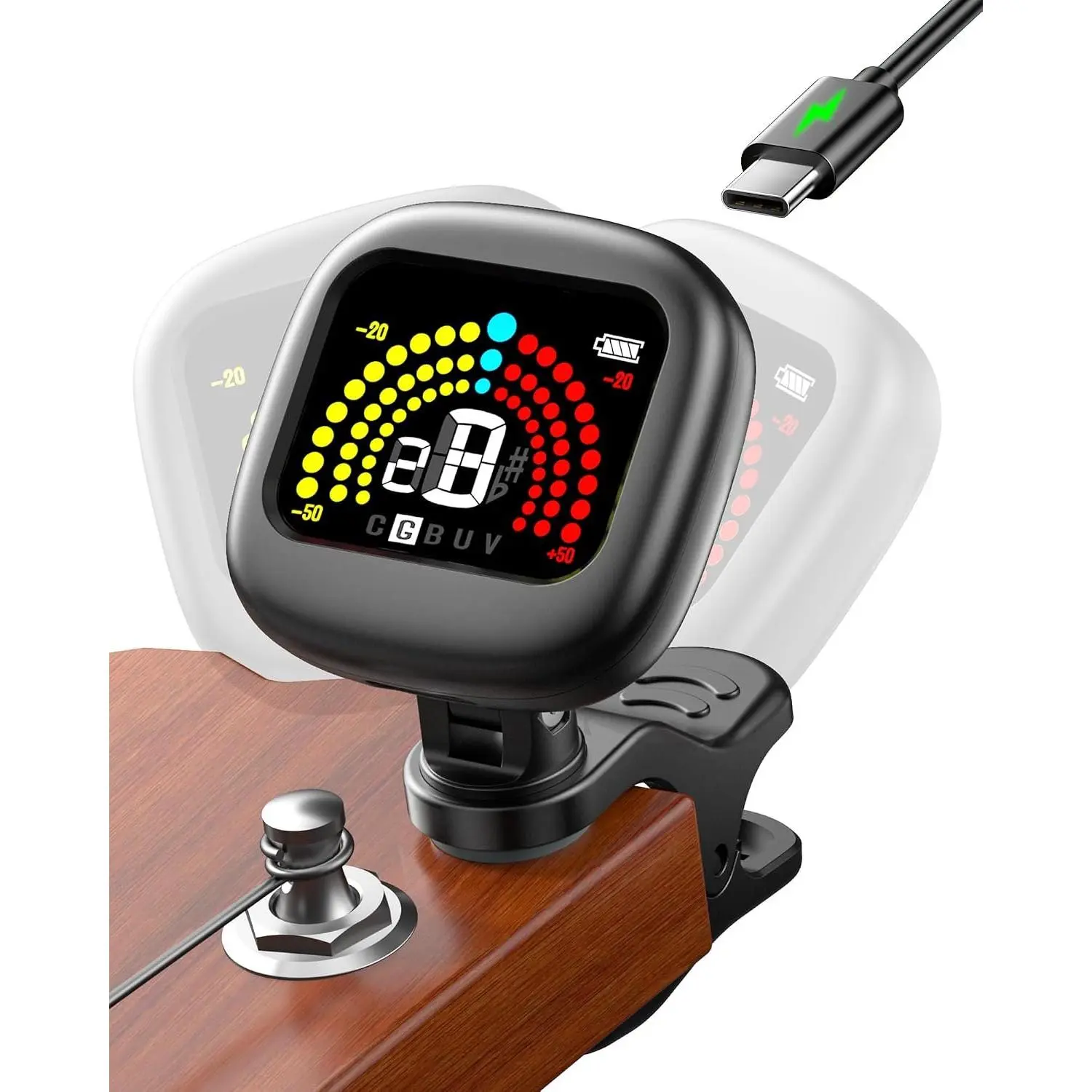 Guitar Tuner Rechargeable, Color Screen Clip  Tuner